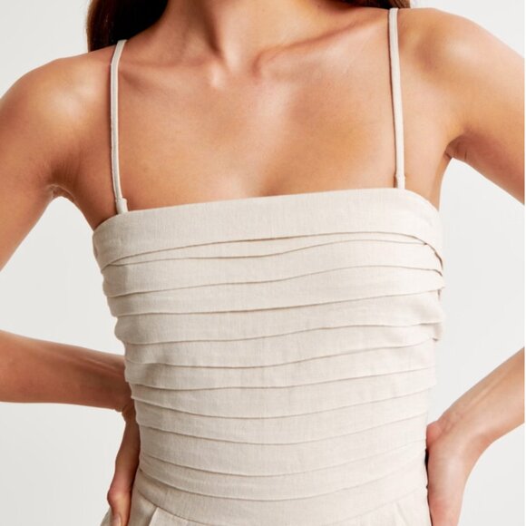 Abercrombie & Fitch Emerson Linen-Blend Strapless Jumpsuit - Size S - Picture 4 of 9